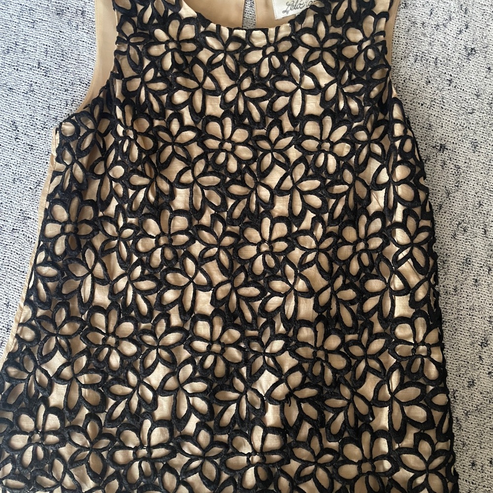 Lela Rose Black Floral Lace Top